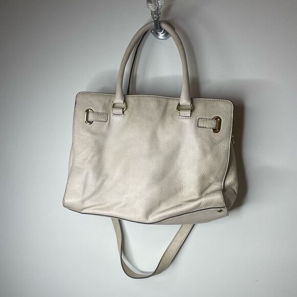 Michael Michael Kors MK Off White Leather East West Hamilton Tote Cream Shoulder - Picture 3 of 13